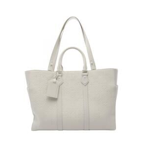 Louis Vuitton Sac Plat Tote Bag Taurillon Leather White